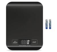 Selegere Digital Shipping Scale,Stainless Steel Panel, Accurate Portable Postal Scale for Packages, Small Business,Kitchen, Food, Handmade, Liquids, and Boutique (Black Battery (5kg/1g))