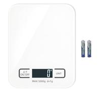 Selegere Digital Shipping Scale,Stainless Steel Panel, Accurate Portable Postal Scale for Packages, Small Business,Kitchen, Food, Handmade, Liquids, and Boutique (White Battery(5kg/1g))