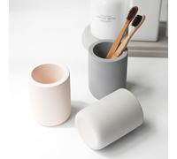 Selegna Drying Stone Toothbrush Holder, Diatomite Toothbrush Holders for Bathroom, Quick Drying Electric Toothbrush & Toothpaste Holder Cup, Diatomaceous Earth Bathroom Sink Organizer (Dark Grey)