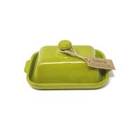 Verano Spanish Ceramics Selena Glaze Hand Dipped Colourful Dishware Decorative Home Décor Kitchen Food Sharing Serving Bread Margarine Butter Dishes - Lime Green