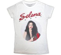 80's Glam Portrait Skinny Fit T Shirt Selena Gomez White L