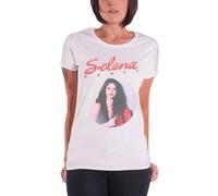 Selena Gomez Women's 80's Glam Portrait Skinny Fit T-Shirt in White | Size: Large Selena Gomez White L