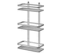 Selena Polished 3 Tier Wall Mounted Rectangular Shower Basket | Chrome | Steel | 250mm x 460mm x 120mm