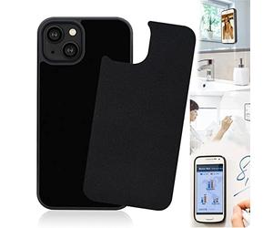 Selendis Anti Gravity Phone Case for iPhone 15, Sticky Selfie Suction Black AntiGravity Case for iPhone 15 Magic Nano Stick on Smooth Flat Surface Gravity Case