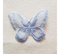 Selene 10PCS Butterfly Style Lace Applique, Organza Butterfly Patch, Bridal sewing lace Appliques for gown, garter, sash, headpieces, veil (Pale blue,1.37"x1.77"-(3.5cmx4.5cm))