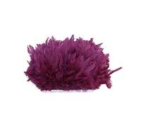 Selene 43 Colours 2 Meters Quality Natural Feather Trimming Fringe for Millinery Craft Dress Making (#6-Dark Purple)