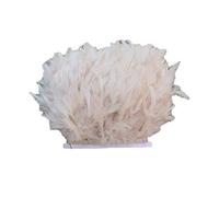 Selene 43 Colours 2 Meters Quality Natural Feather Trimming Fringe for Millinery Craft Dress Making (#18-Nude)