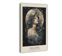 Selene, Greek Goddess of The Moon, Wall Art Poster Canvas Poster Bedroom Decor Landscape Office Room Decor Gift 20x30inch(50x75cm)