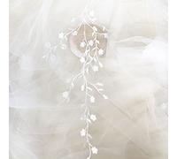 Selene Iron on Applique Embellishment Flower Leaf Vines Embroidery Applique Patch Plum Blossom Flower Patch for Garment Apparel Dresses 2 Pieces (Off White)