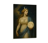 Selene Moon Goddess Vintage Canvas Poster Wall Art Decor Prints Poster Modern Canvas Art Pictures for Living Room Bedroom 12 x 18 inches (30 x 45 cm)