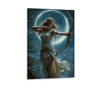 Selene Moon Goddess Vintage Canvas Poster Wall Art Decor Prints Poster Modern Canvas Art Pictures for Living Room Bedroom 20 x 30 inches (50 x 75 cm)