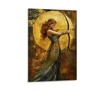 Selene Moon Goddess Vintage Canvas Poster Wall Art Decor Prints Poster Modern Canvas Art Pictures for Living Room Bedroom 16 x 24 inches (40 x 60 cm)