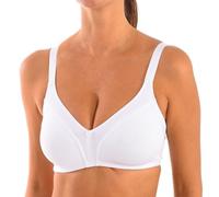 Selene Non-Wired Preformed Layer Cotton Bra for Women, White Model. Comfort, Support and Natural fit.