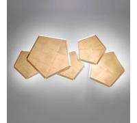 Selène Pleiadi LED wall light with gold leaf, 5-bulb