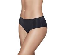 Selene, Women's Silk Effect Mid Waist Panty, Seamless Brief, Collection 502, Black/White, XXL