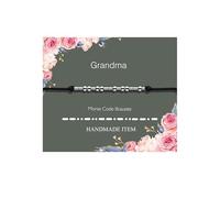 Seleneva Morse Code Bracelet for Grandma,Beads on Silk Cord Bracelet Silver Secret Code Bracelets to Grandmother Women Jewellery