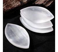 Selenite Bowl CrystalCharging,Natural Gypsum CleansingPlate,MeditationAltar | Place Your Crystal Bracelets Or Tumble Stones In This Selenite Bowl Before Bed. Selenite's High-vibration Energy Cleanses