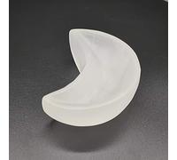 Selenite Bowl (Hexagon, Oval, Moon) Cleansing Bowl, Cleansing, Charging, Meditation, Energy, Crystal, Healing (Moon)
