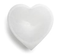 Selenite Charging Heart Bowl 10cm Hand-Carved Selenite Bowl White Selenite Crystals Holder for Cleansing, Healing, Charge All Your Crystals ans Tumbles Alter Bowl Meditation Decoration Gift