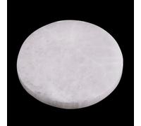 Selenite Charging Plate - 4" Round Selenite Crystal - Mined & Crafted in Morocco - Ideal for Cleansing Crystals & Healing Stones, Meditation, Reiki - Protection Crystals - Spiritual Gifts & Decor