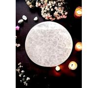 Selenite Charging Round Disk Crystal Charging Plate Selenite Slice Charging Plate Charge Crystals (14cm)