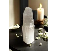 Selenite Crystal Tower Handmade Large Natural White Healing Crystals Mountain Pillar for Meditation Spiritual Energy Alter Cleansing Table Decoration Pillar or Gifts (5-6cm)