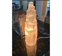 Selenite Crystal Tower Lamp 30cm - Natural Polished Selenite Crystal Mountain Tower Lamp in 4 Sizes for Healing, Meditation, Gift & for Home Decor/Room Decor