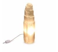 Selenite Crystal Tower Lamp 30cm - Natural Polished Selenite Crystal Mountain Tower Lamp in 4 Sizes for Healing, Meditation, Gift & for Home Decor/Room Decor