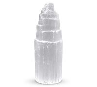 Selenite Crystal Tower Pillars Handmade White Natural Raw Selenite Mountain Points for Meditation, Chakra Healing, Energy Cleansing & Spiritual Home Décor (15cm)