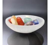 Selenite Oval Shape Bowl 15cm Elegant Decorative Accent for Your Home Pure Selenite Crystal Bowl
