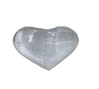 Selenite Pocket Fluffy Heart Carving Crystal 1pcs Gemstone Stone