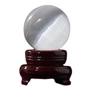 Selenite Sphere Full Moon Goddess Psychic White Gypsum Crystal Ball Stone,40~45mm
