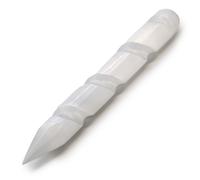 Selenite Spiral Wands - 16 cm (Point One Ends) KDMD Grey One Size