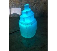 Selenite USB Coloured LED Mini Mountain Lamp 10cm, Reiki Healing Crystal, Gift Idea