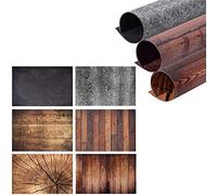Selens 2 in 1 Background Photography Food Backdrop 56 x 88 cm, Flat Lay Table Top Double-Sided Backgrounds Cement Stone Wood Grain Texture Pack of 3 for Gourmet Cosmetics Product Photo