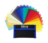Selens 20 Pieces Universal Gels Lighting Filter Kit for Camcorder LED Video Light, 3.74" x 2.56" Transparent Color Correction Lighting Film Plastic Sheets