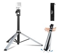 Selens 210 cm Auto Pop-Up Metal Tripod Stand with 1/4" Screw & Ground Stake | Quick Release Aluminum Alloy Tripod 180°Tilt Height-Adjustable, Lightweight Portable Light Stand for Camera, Sports Camera