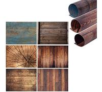 Selens 3PCS 6 Patterns Background Paper Backdrop 56x89cm 2 in 1 Wood Tree Grain Texture Kit Food Photography Photo Studio for Flat Lay Tabletop Product Props Jewelry Cosmetics Shooting, Double Sided