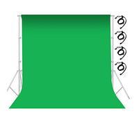 Selens 3x3M Green Screen Backdrop Photography Background YouTube Chromakey 10 x 10ft Muslin Collapsible for Photo Studio Live Streaming Video Product Portrait Shooting Zoom Meeting with 4 Clips