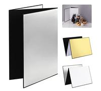 Selens 4 in 1 Light Reflector Photography Cardboard Diffuser 29.7x21cm Folding Board for Product Food Props Jewelry Still Life Shooting Silver/White/Gold/Black A4