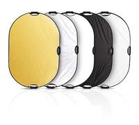 Selens 5 in 1 60x90cm Light Reflector Photography Diffuser Collapsible Portable with Handle Lighting for Photo Studio Portrait Product Indoor Outdoor Shooting Gold Silver White Black Translucent