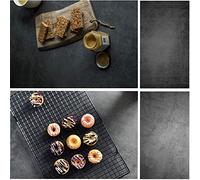 Selens 56x89cm 2 in 1 Food Photography Backdrop Background Black Cement Texture Photo Studio for Flat Lay Product Props Jewelry Cosmetics YouTube Video Shooting Vlog, Double Sided Pattern