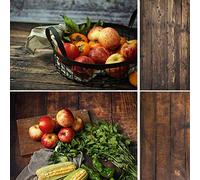 Selens 56x89cm 2 in 1 Food Photography Backdrop Background Rustic Wood Texture Paper Photo Studio for Flat Lay Product Props Jewelry Cosmetics YouTube Video Shooting Vlog, Double Sided Pattern