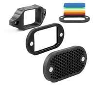 Selens MN-BK Flash Diffuser 2 in 1 Universal Honeycomb Grid with 7 Color Gels Kit Magnetic for Flash Camera Speedlight Speedlite Photography Portrait Photo Studio