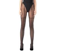 Selente Lovely Legs Refined Women's Tights, Partially in Suspender Stocking and Leggings Look, Various Models, Made in the EU, Black lurex 40 denier, L