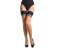 Selente Lovely Legs Seductive Women's Stockings, Various Models, Made in the EU, Hold-up skin colour black hem, Medium/Large