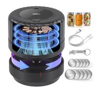 SelePow Electric-Mason-Jar-Vacuum-Sealer, Wide Mouth and Regular Mouth Mason Jars with LED Indicator for Food Storage and Fermentation, Black, VP06+