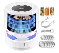 SelePow VP06+ Electric-Mason-Jar-Vacuum-Sealer, Automatic Cordless Can Sealer with LED Indicator Fits Wide Mouth and Regular Mouth Mason Jar for Food Storage and Fermentation, WhiteQ