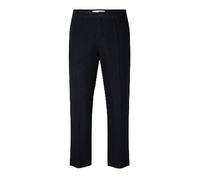 SELETED HOMME Men's Slh196-straight Mads Linen Pant Noos Fabric Trousers, Sky Captain/Detail:Mixed with Black, M