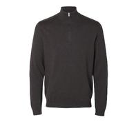SELETED HOMME Men's Slhberg Half Zip Cardigan Noos Knitted Jumper, Chocolate Cake/Detail: Melange, XL